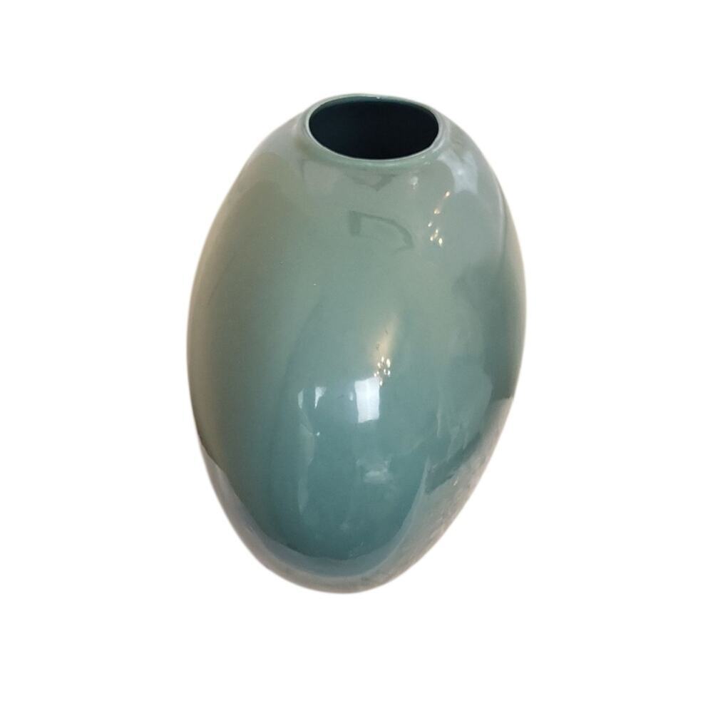 Vintage Art Deco Pottery Teal Green Vase - Picture 3 of 8